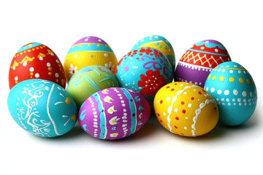 Vibrant and beautifully decorative Easter eggs, symbolizing the joy and springtime festivities we celebrate