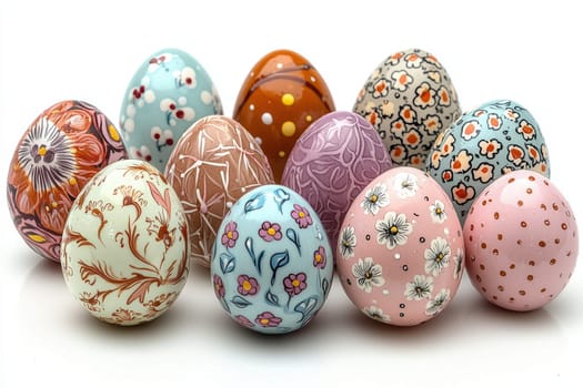 A vibrant collection of beautifully decorated Easter eggs that are perfect for celebrating exciting spring festivities