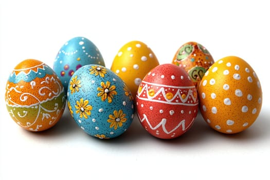 Bright and vibrant handpainted Easter eggs that are perfect for enhancing your festive spring decorations