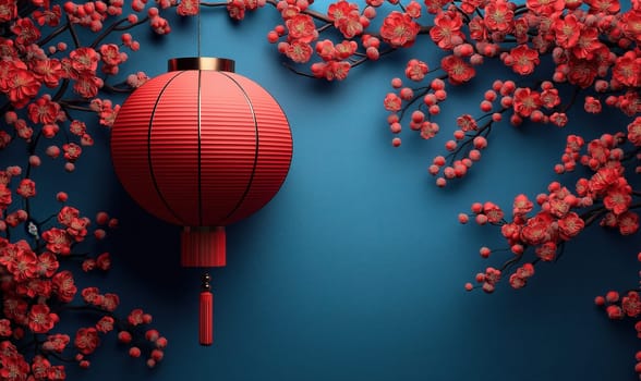 Greeting card, in Asian New Year style. Selective focus.