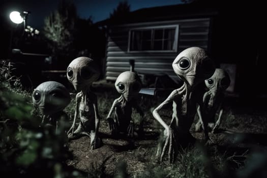 Cosmic mystery: a portrait depicting UFO phenomena, alien intrigue, focusing on the allure of outer space, extraterrestrial life, fascination surrounding interstellar encounters.