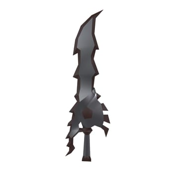 A fantasy sword with intricate details displayed against a neutral background.