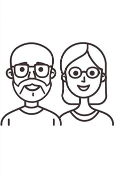 Image of an elderly married couple. Grandparents love each other. High quality photo