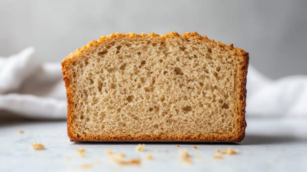 Close up of a sliced loaf of bread highlighting its soft, airy texture
