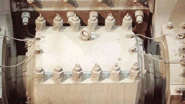 A detailed view of a mechanical component, showcasing precision engineering in industrial machinery. Stock Clip