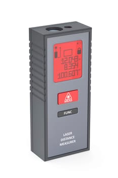 Laser distance measurer on a white background