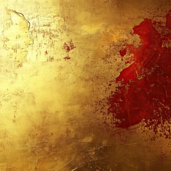 The surface displays a unique blend of gold and red, with textured patterns that evoke a sense of warmth and depth, ideal for creative projects.