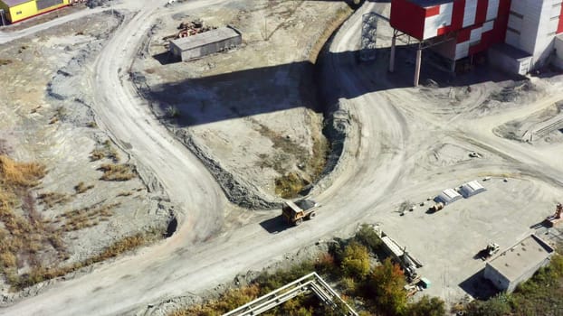 Aerial photography showcasing a bustling industrial zone filled with diverse equipment and various buildings. Stock Clip