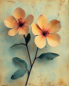 Vintage delicate flowers on a light background. Selective focus.