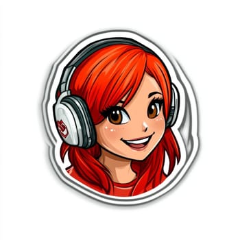 Woman in headphones working in a call center. High quality photo