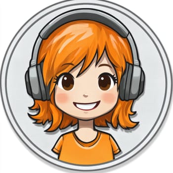 Woman in headphones working in a call center. High quality photo