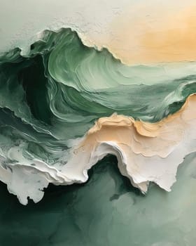 Textural abstract green and white background. Selective focus.
