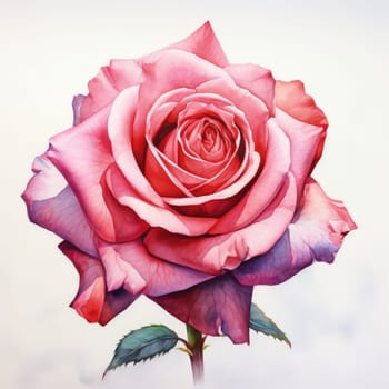 Elegant pink rose with lush petals, symbolizing love and romance. Perfect for backgrounds, print, greeting cards, and floral themed designs. Captures beauty and grace in every delicate detail