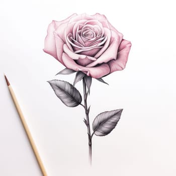 Stunning close up of vibrant pink rose, showcasing intricate petal texture and vivid color. Ideal for botanical illustrations, wedding invitations, romantic projects. Embodies elegance and passion