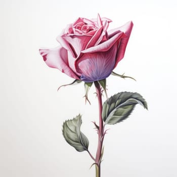 Stunning close up of vibrant pink rose, showcasing intricate petal texture and vivid color. Ideal for botanical illustrations, wedding invitations, romantic projects. Embodies elegance and passion