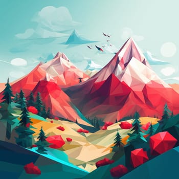 Sky, mountains and forest. High quality photo