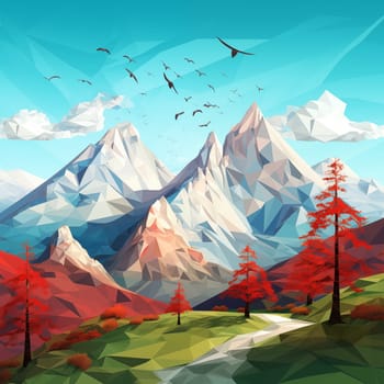 Sky, mountains and forest. High quality photo
