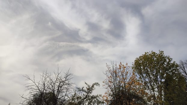 gray sky white clouds background nature air sun light atmosphere weather autumn. High quality photo