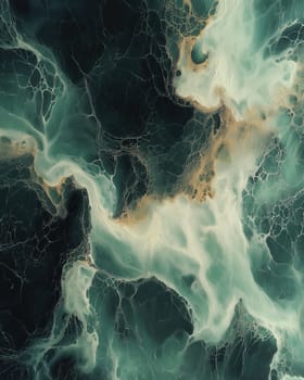 Textural abstract green and white background. Selective focus.