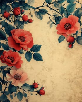 Vintage delicate flowers on a light background. Selective focus.