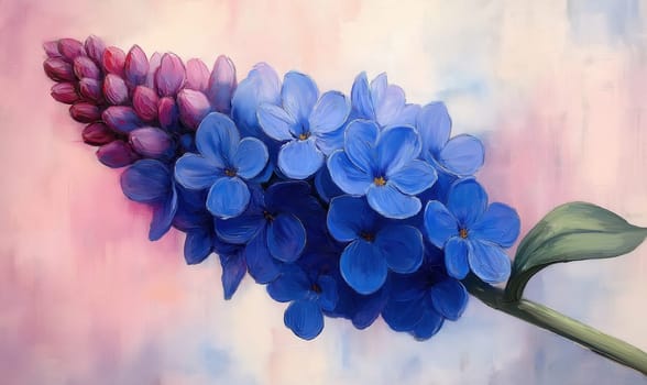 Watercolor, colorful hyacinth flower on a light background. Selective focus.