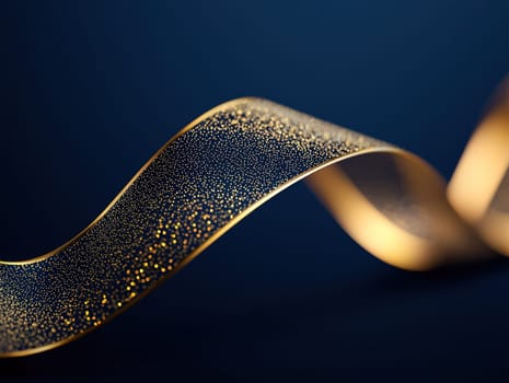 Elegant gold ribbon with shimmering details creates luxurious feel.