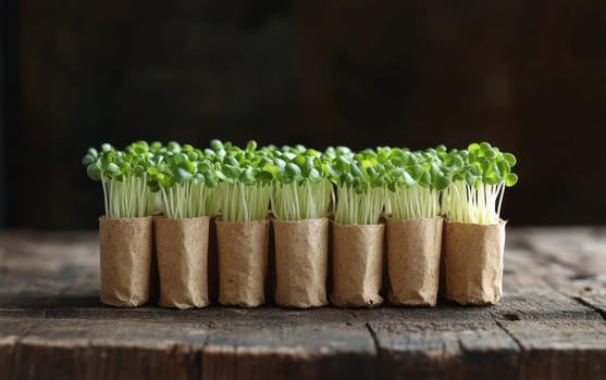 Fresh beginnings: green sprouts symbolizing growth, renewal, representing beauty of nature resilience, promise of new life as they emerge from the earth, vibrant, full of potential