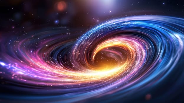 swirling vortex of soft colors and light creates cosmic scene.