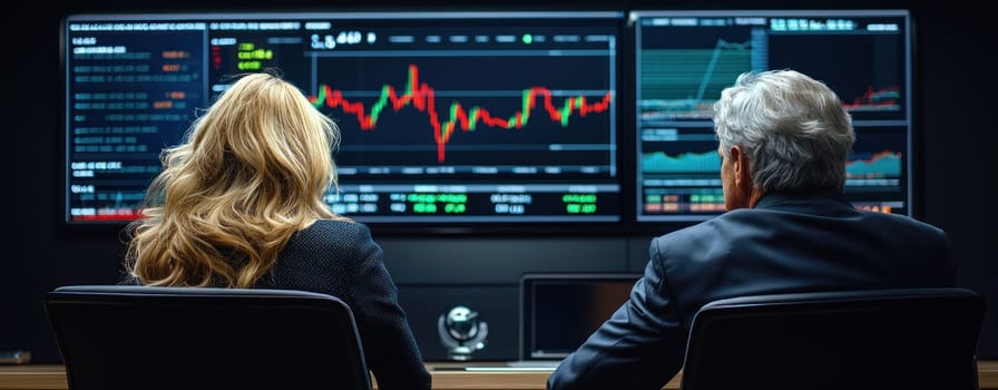 Business meeting between loan officer and client analyzing data.