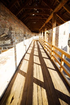 Old surroundings of Lubart Castle in Lutsk, Ukraine.