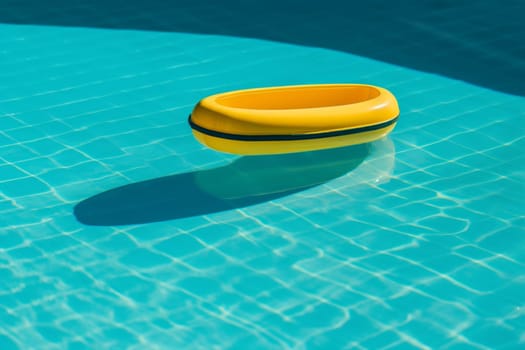 swimming rescue sun yellow lifesaver leisure circle preserver swim water emergency pool ring float sunlight resort holiday swimming pool fun vacation. Generative AI.
