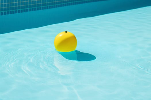 travel sun yellow pool swimming inflatable rescue rubber circle vacation leisure water float wave ring resort spa pool kid sunlight fun. Generative AI.