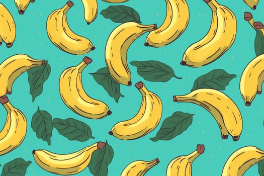illustration isolated background food yellow pattern nature fresh many tasty vitamin blue fruit bright natural creative banana trendy colorful concept sweet. Generative AI.