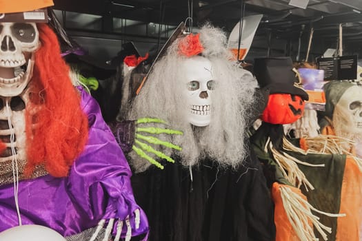 A skeletons and zombi Halloween Costume Store