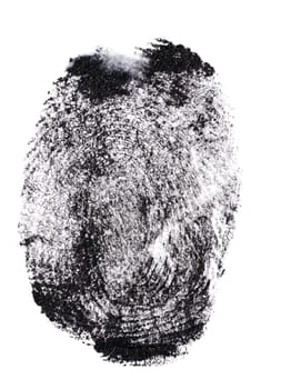 Black fingerprint on white background