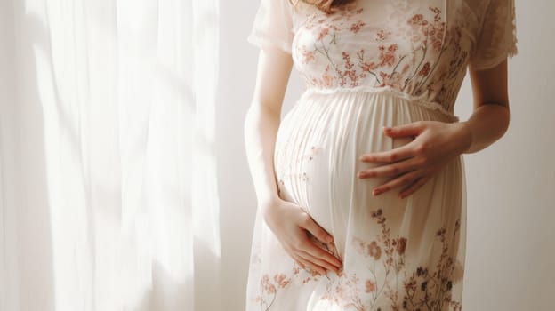 woman pregnant expecting maternity dress mom, ai