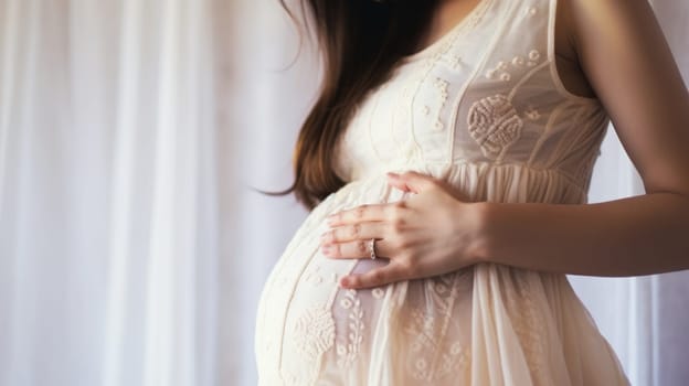 woman pregnant expecting maternity dress mom, ai