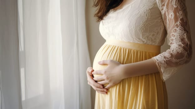 woman pregnant expecting maternity dress mom, ai