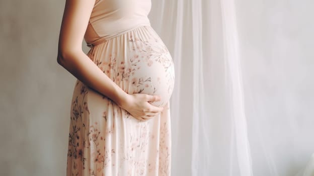 woman pregnant expecting maternity dress mom, ai