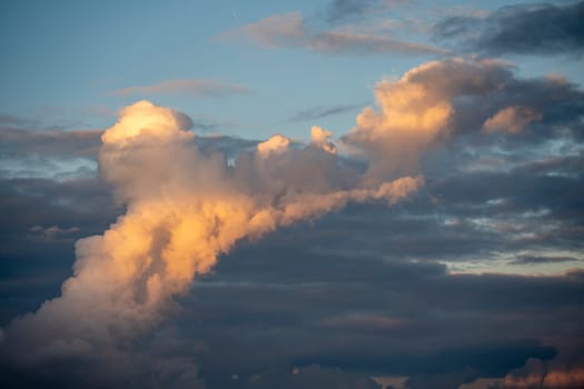 Sunrise background, Dramatic majestic scenery sunset, Sky with clouds in Sunrise sky light background. Sunrise with clouds in various shapes, High quality photo