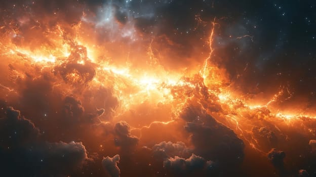 A captivating display of luminous clouds and vibrant colors illuminates the cosmos, showcasing swirling gases and a majestic atmosphere filled with energy.