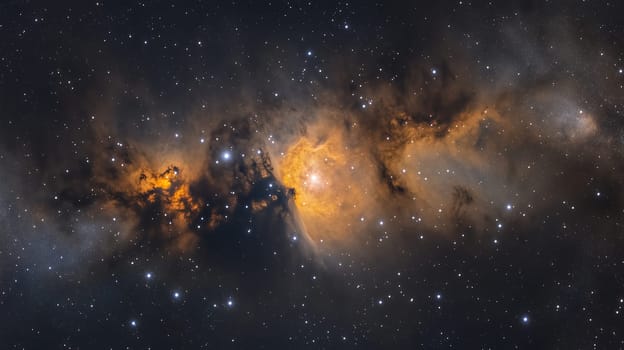 This captivating nebula sparkles with vibrant colors against a backdrop of countless stars, revealing the intricate details of deep space. The cosmic dust adds depth and mystery.