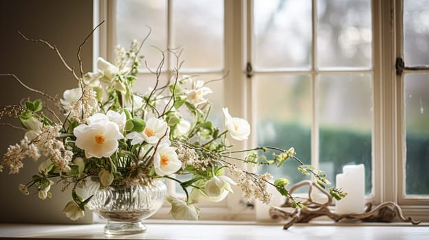 Beautiful bouquet of flowers in a vase. Floral arrangement