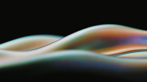 Mesmerizing translucent blue wave gracefully shapes against a dark background, evoking mystery and elegance. Modern, artful, with a futuristic feel, exuding smooth flow and dynamic motion