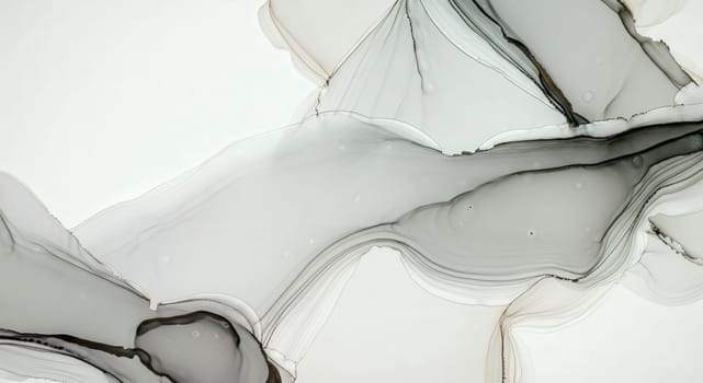 Fluid art featuring monochrome waves and organic forms. smooth, flowing textures create a sense of movement and depth, enhancing a minimalist aesthetic. ideal for modern design and interior decor themes.