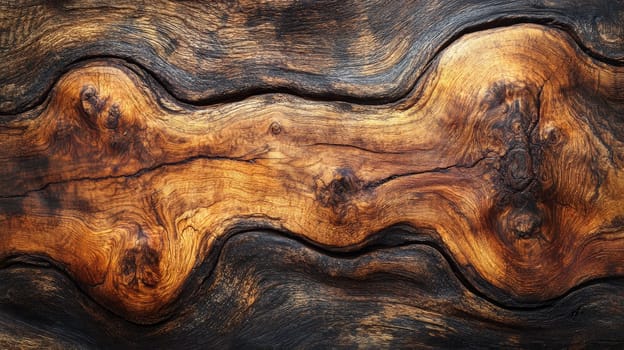 Close-up of textured wood grain with rich colors, nature pattern concept.