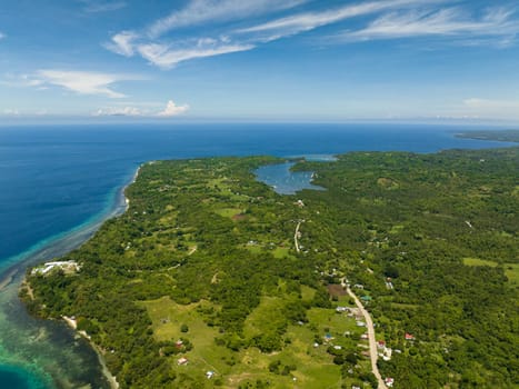 Island of Negros with mountains. Negros, Philippines