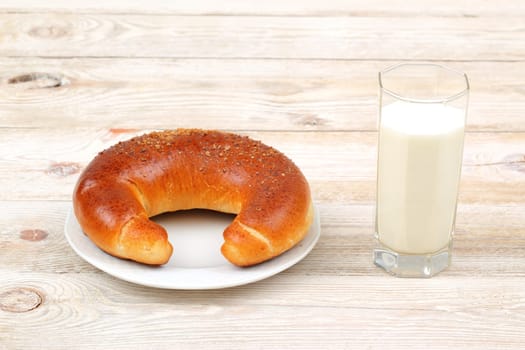 Enjoy a delicious pastry alongside a refreshing glass of milk, making it perfect for breakfast or as a snack