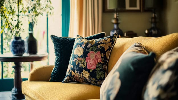 Country cottage decor, Cotswolds style interior design, furniture and home decor in elegant English country house style idea