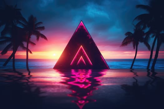 Synthwave Triangle, photorealistic. Generative AI image weber.